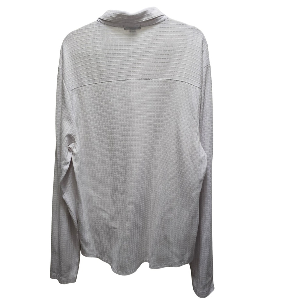 Kenneth Cole Reaction Mens White Waffle Knit Button Front Shirt XXL Long Sleeve - Picture 3 of 6
